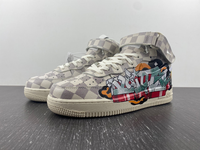 l**is V*t*n nike air force 1 mid by virgil abloh graffiti