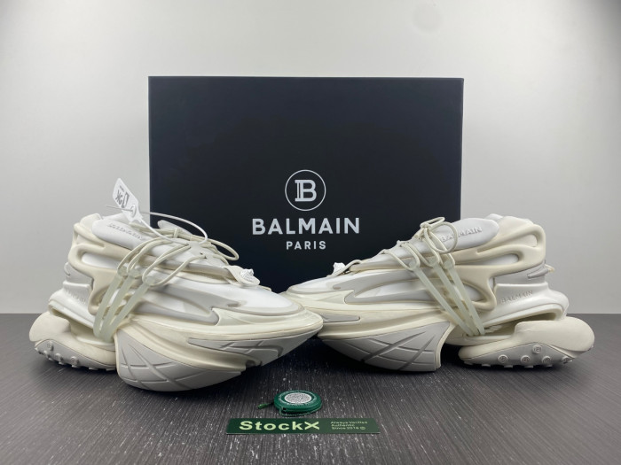 BALMAIN LEATHER UNICORN LOW-TOP SNEAKER