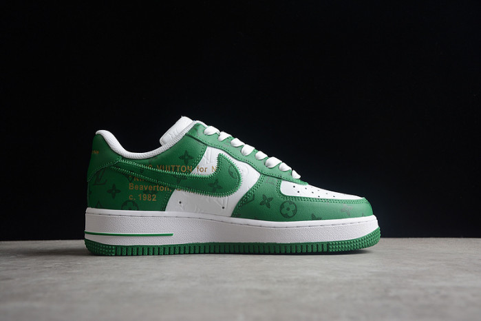 l**is V*t*n nike air force 1 low by virgil abloh white green ms 0232