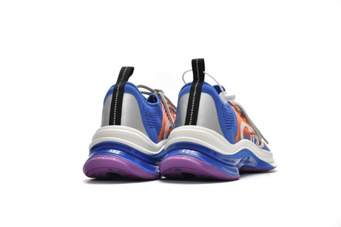 Gucc Run Sneakers White Blue Orange