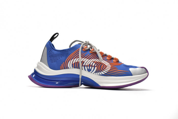 Gucc Run Sneakers White Blue Orange