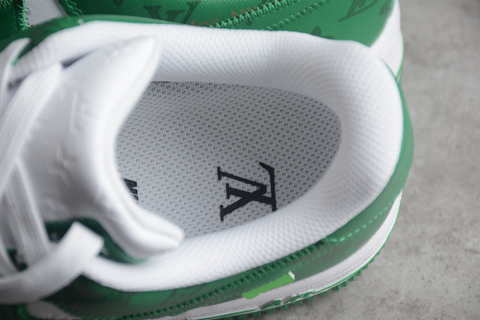 l**is V*t*n nike air force 1 low by virgil abloh white green ms 0232