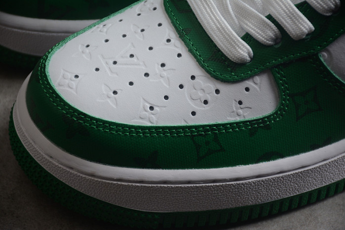l**is V*t*n nike air force 1 low by virgil abloh white green ms 0232