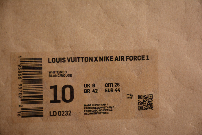 l**is V*t*n nike air force 1 low by virgil abloh white red ld 0232