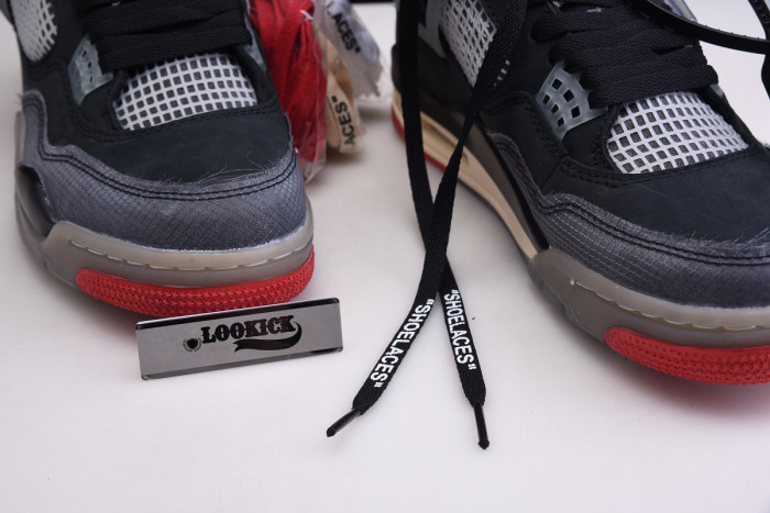 Off White x Air Jordan 4 Retro Bred CV9388-001