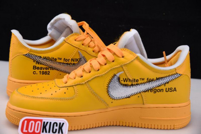 Nike Air Force 1 Low OFF-WHITE University Gold Metallic Silver DD1876-700