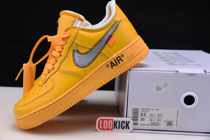 Nike Air Force 1 Low OFF-WHITE University Gold Metallic Silver DD1876-700
