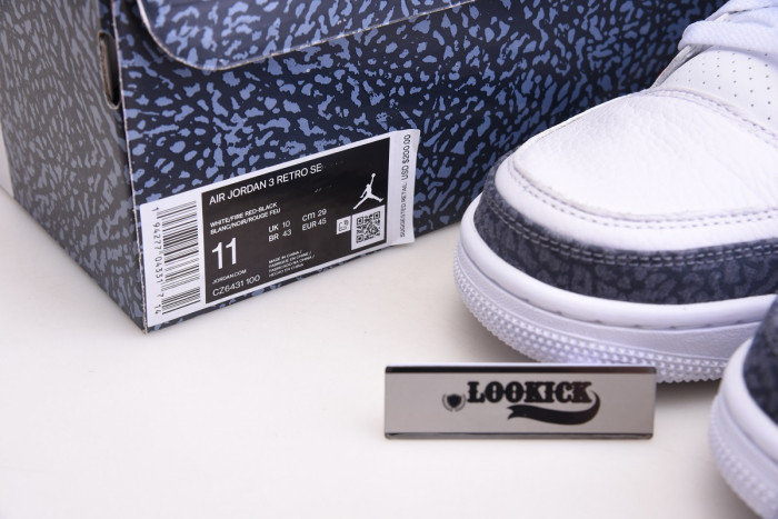 AIR JORDAN 3 RETRO "WHITE FIRE RED" CZ6431-100