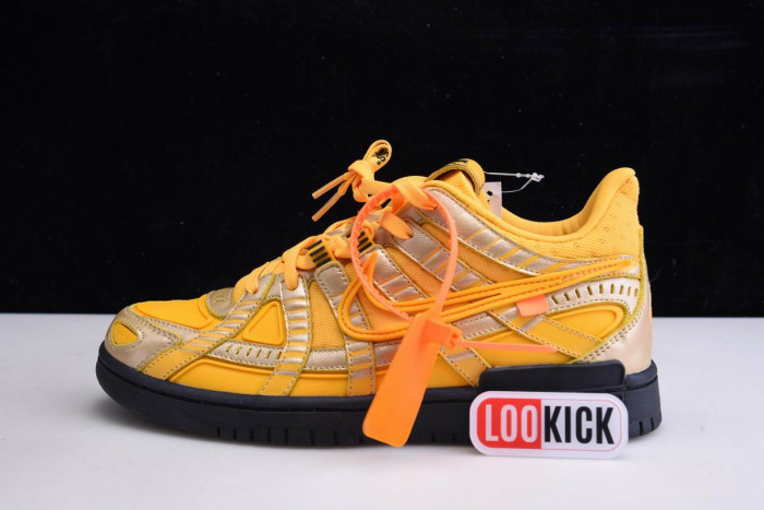 OFF WHITE NIKE AIR RUBBER DUNK "UNIVERSITY GOLD" CU6015-700