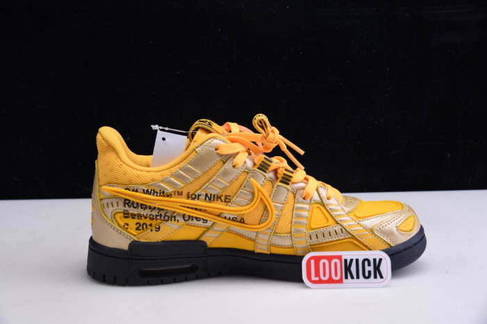 OFF WHITE NIKE AIR RUBBER DUNK "UNIVERSITY GOLD" CU6015-700