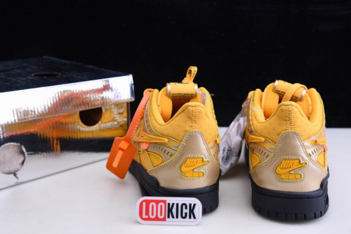 OFF WHITE NIKE AIR RUBBER DUNK "UNIVERSITY GOLD" CU6015-700