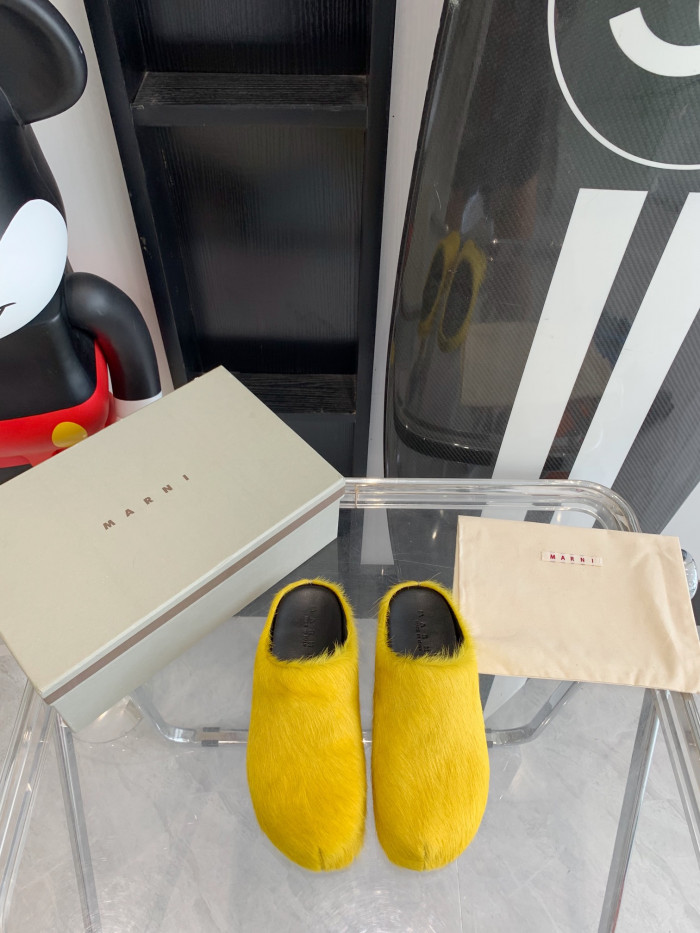 MARNI LONG HAIRCALFSKIN FUSSBETT SABOT