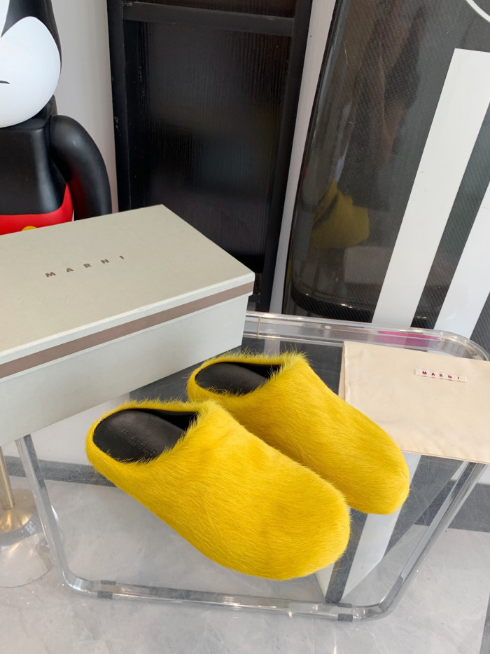 MARNI LONG HAIRCALFSKIN FUSSBETT SABOT