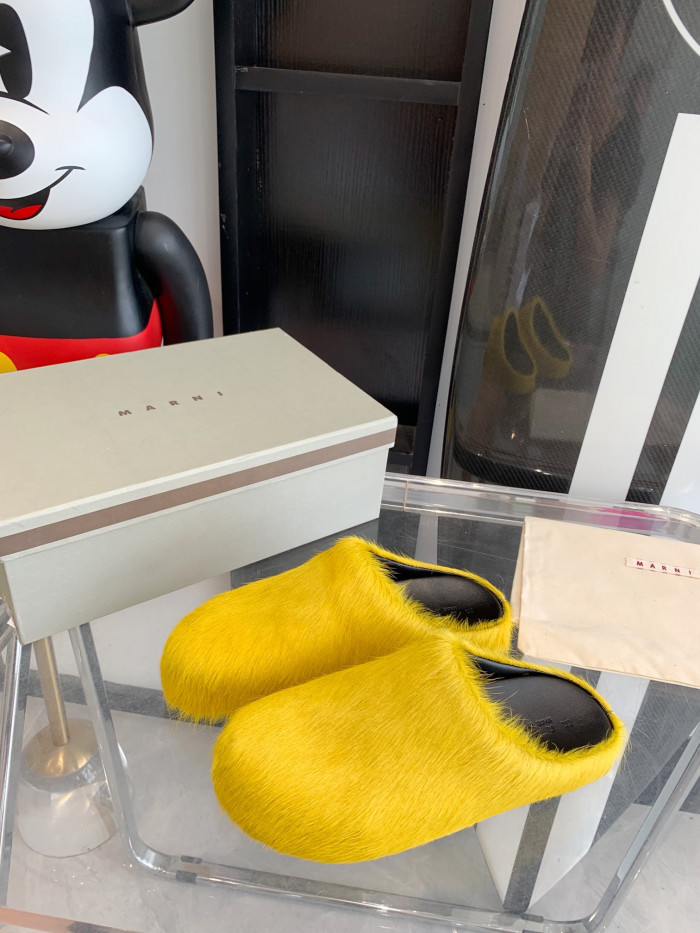 MARNI LONG HAIRCALFSKIN FUSSBETT SABOT
