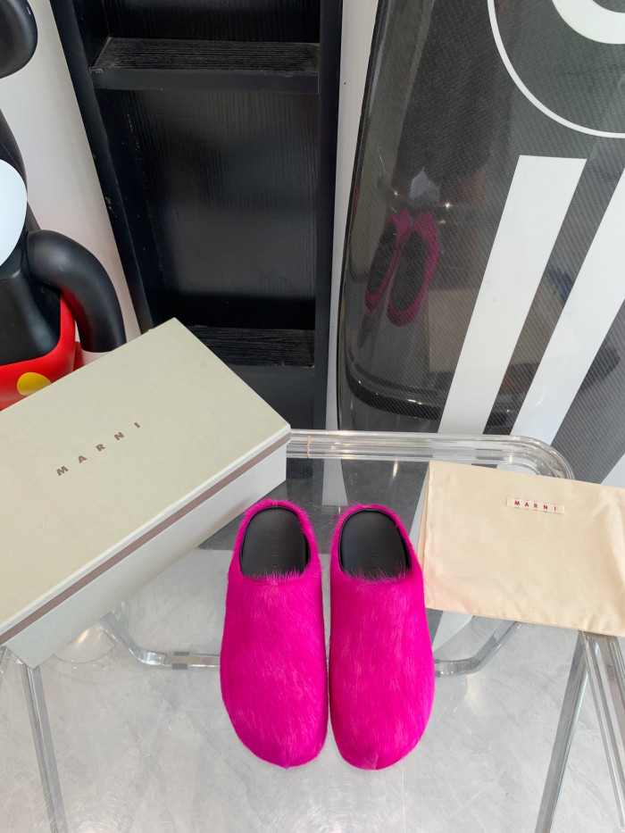 MARNI LONG HAIRCALFSKIN FUSSBETT SABOT