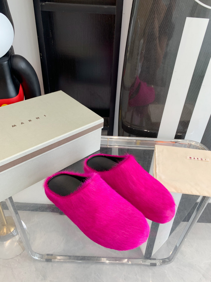 MARNI LONG HAIRCALFSKIN FUSSBETT SABOT