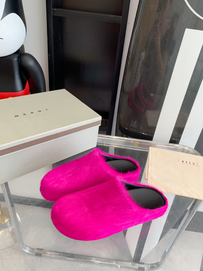 MARNI LONG HAIRCALFSKIN FUSSBETT SABOT