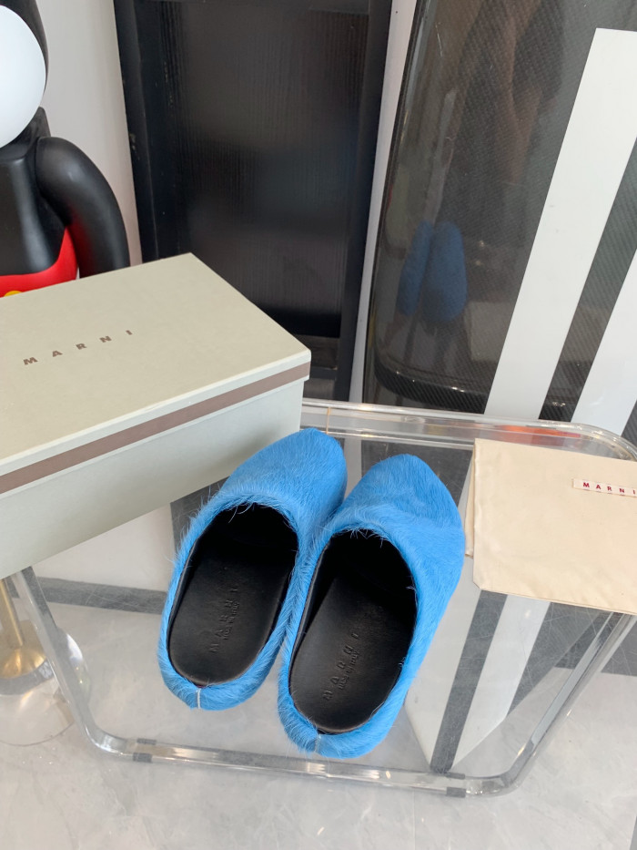 MARNI LONG HAIRCALFSKIN FUSSBETT SABOT