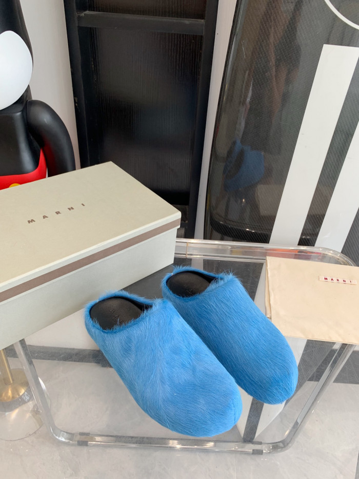 MARNI LONG HAIRCALFSKIN FUSSBETT SABOT