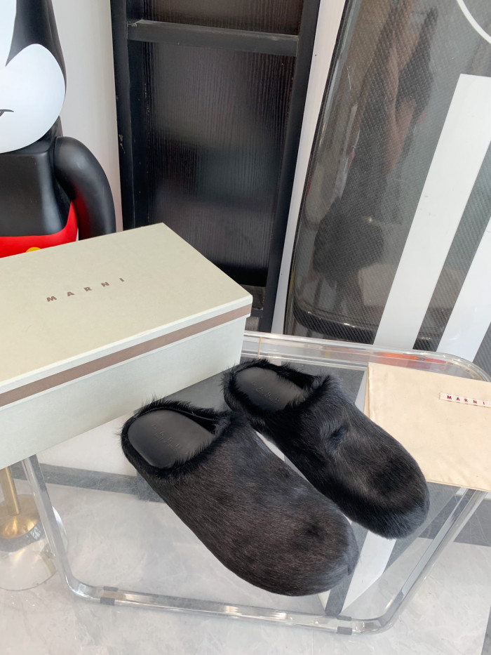 MARNI LONG HAIRCALFSKIN FUSSBETT SABOT